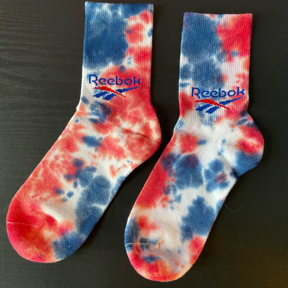 New Reebok Crew Socks - Custom Tie Dyed